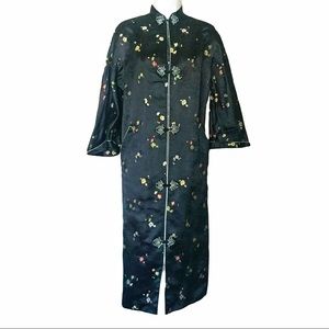 Vintage Bonwit Teller Silk Blend Asian Floral  Kimono Dress
